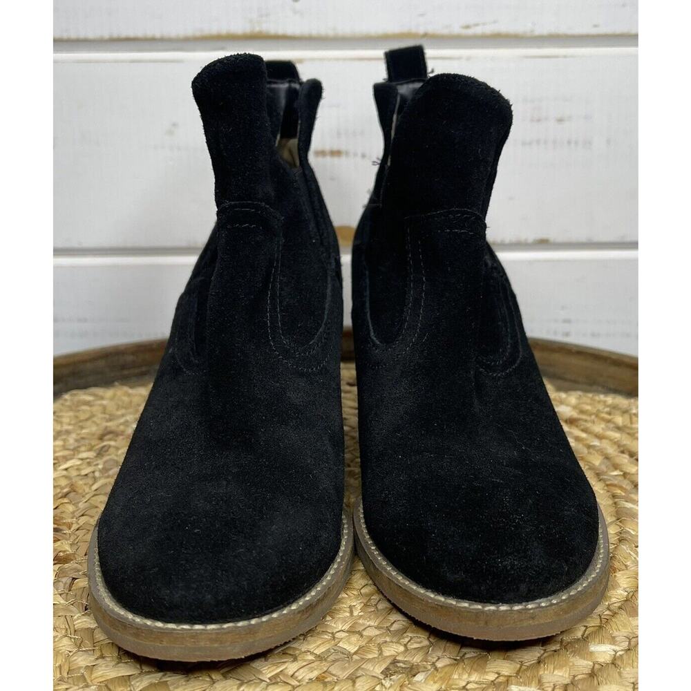 Blondo Irving Black Suede Waterproof Wedge Chelsea Bootie Women's Size 7M EUC